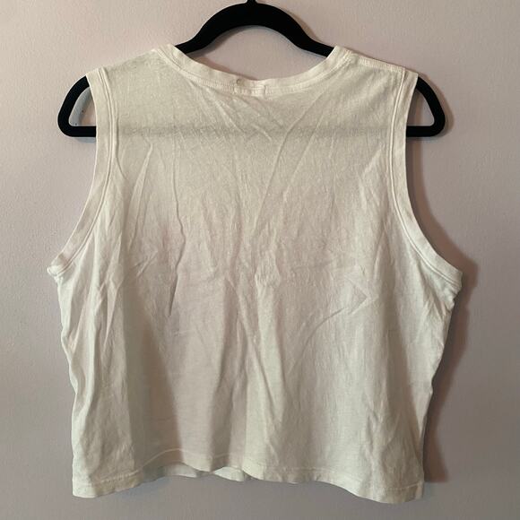 Mother White Sleeveless Strong Silent Type Tank Top Cropped Heart Design Large - Picture 7 of 12